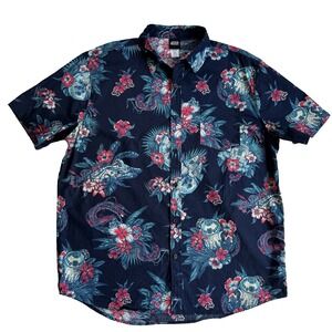 Star Wars Hawaiian Button Up Shirt Mens XL Aloha Oxford Short Sleeve R2D2 Floral